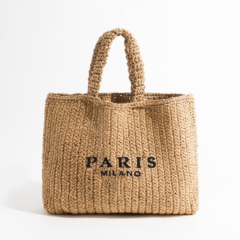 Bolsa de Praia Paris MIlano em palha nobre - Loja Fact