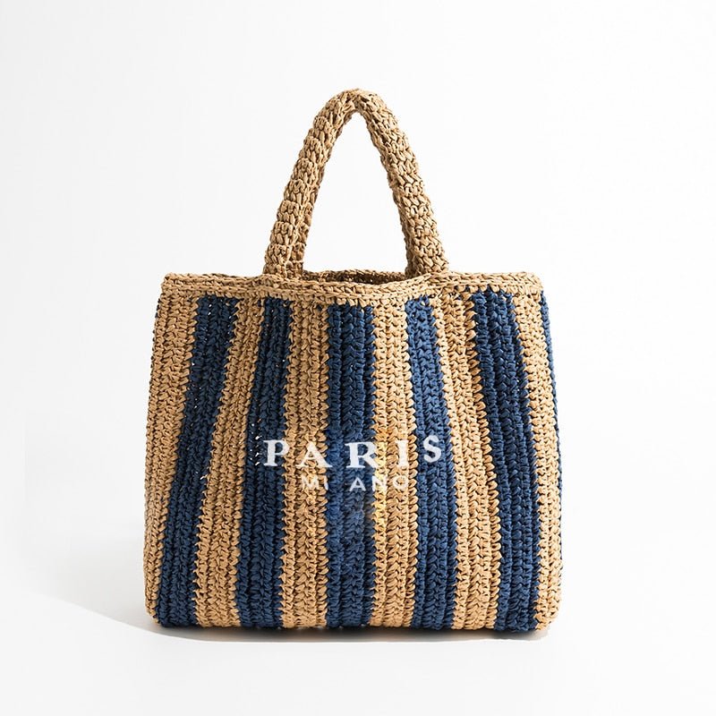 Bolsa de Praia Paris MIlano em palha nobre - Loja Fact
